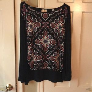 Black long sleeve top